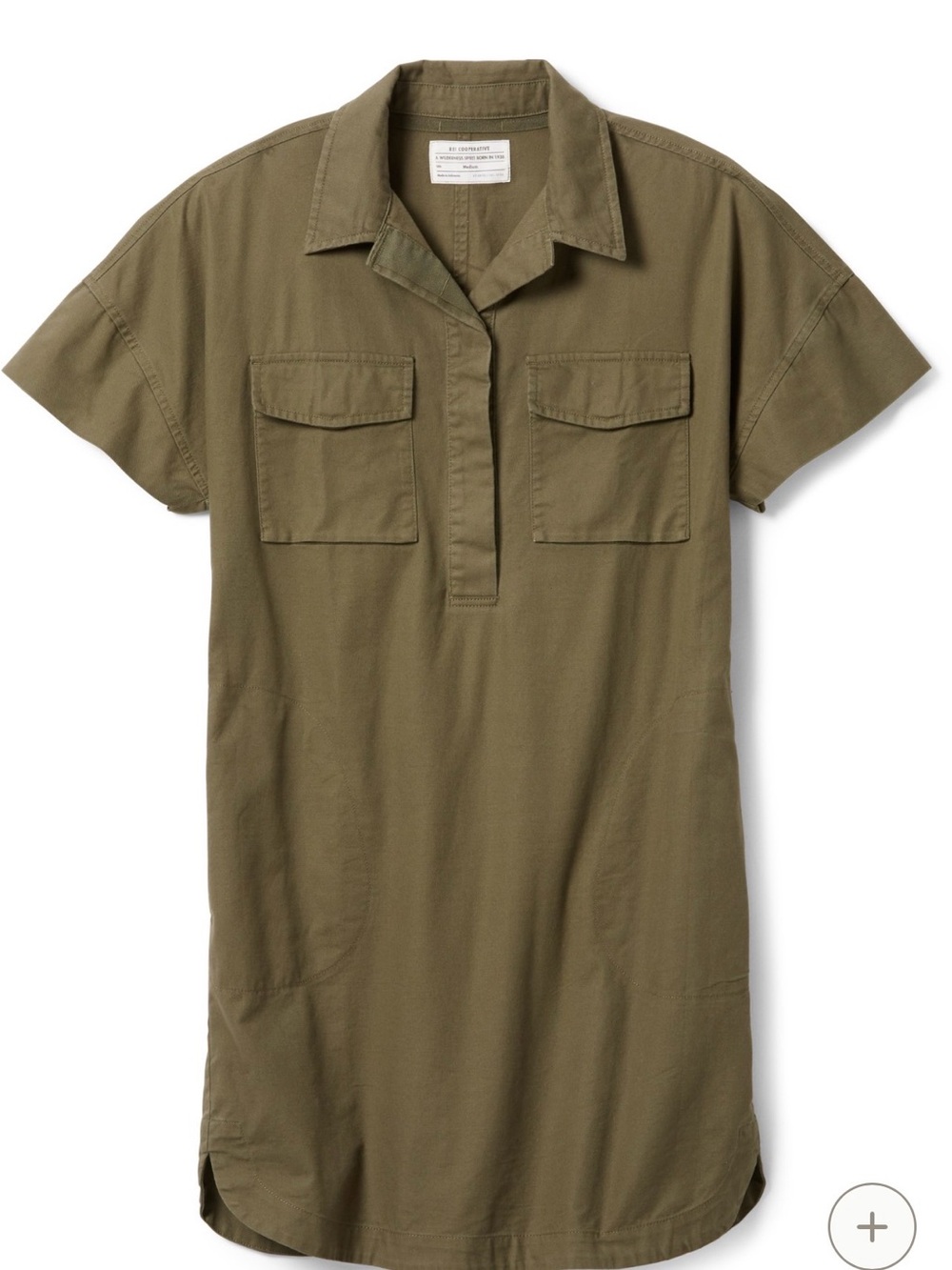 REI Olive Trailsmith Twill Hiking Dress, 100% Cotton